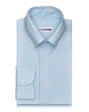 Alaskan Blue  Dress Stripes Seersucker