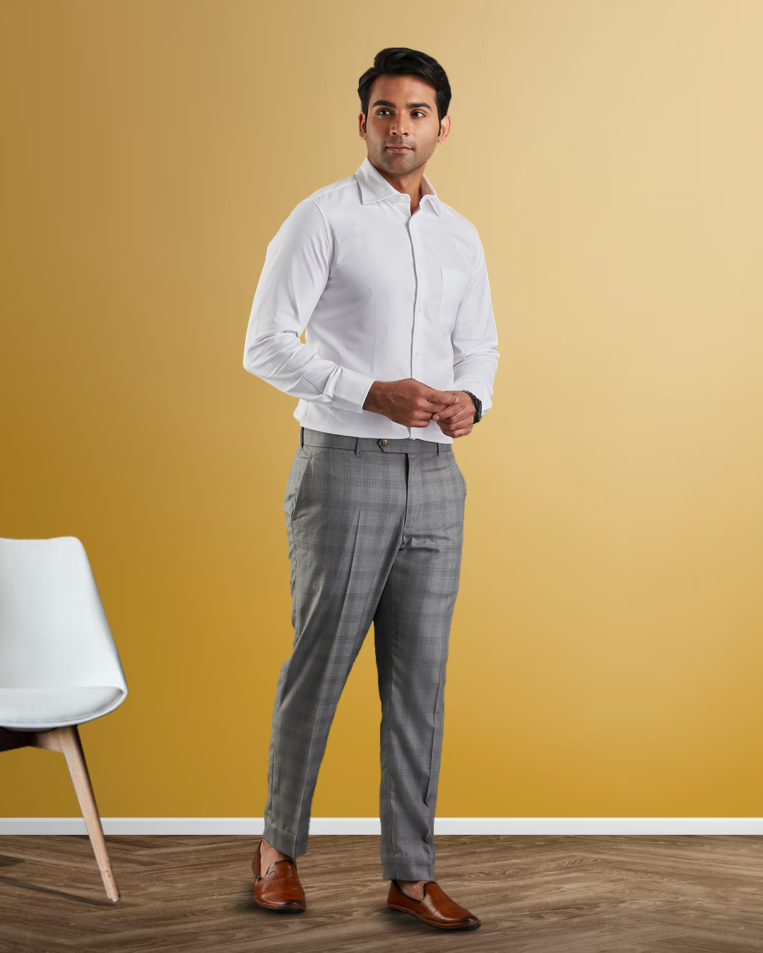 Brembana 2-Ply Giza White Hampton Twill Shirt - 2