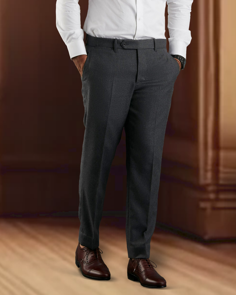Dugdale Dark Grey Wool Flannel Dress Pant Luxire Custom Clothing Dugdale Dark Grey Wool Flannel Dress Pant Luxire Custom Clothing
