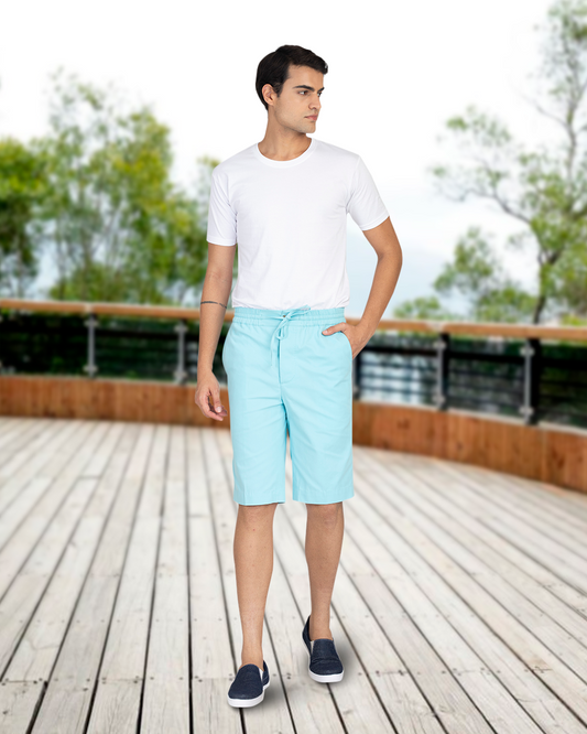 Gulf Stream Blue Cotton Twill Shorts