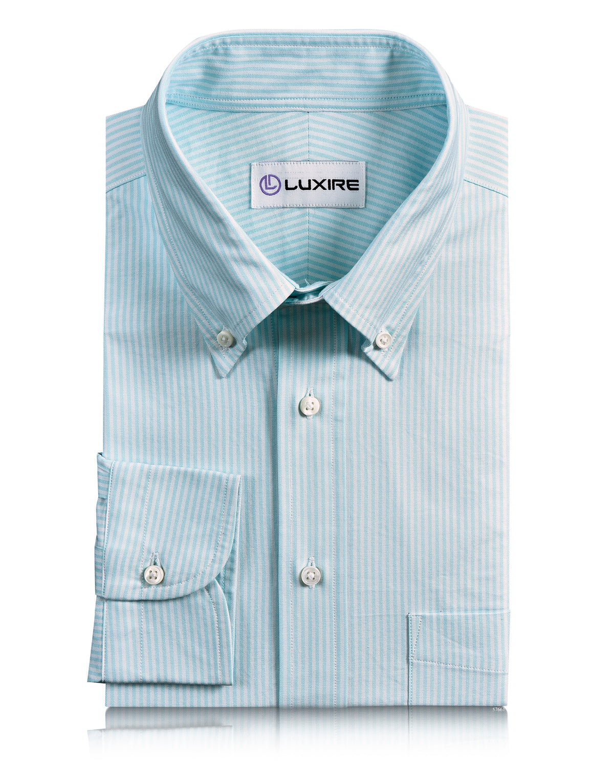 Sky Blue Dress Stripes Oxford Shirt - 1