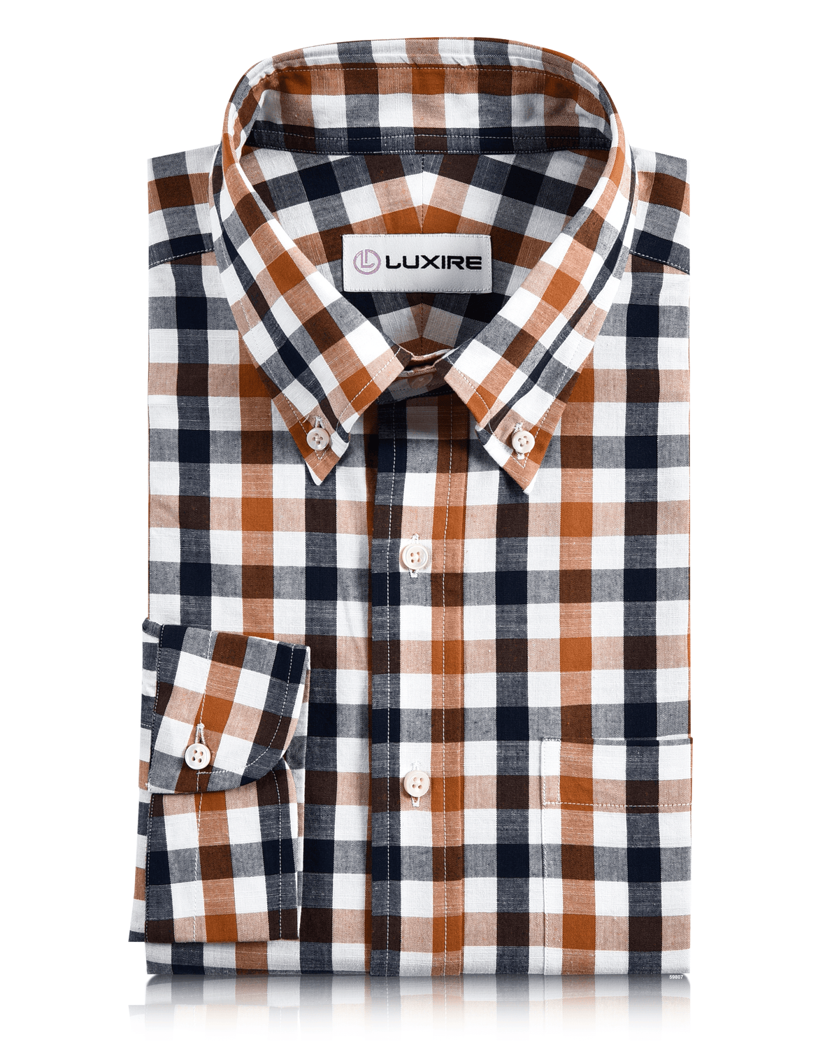 Navy Mustard Macro Gingham Checks - 1