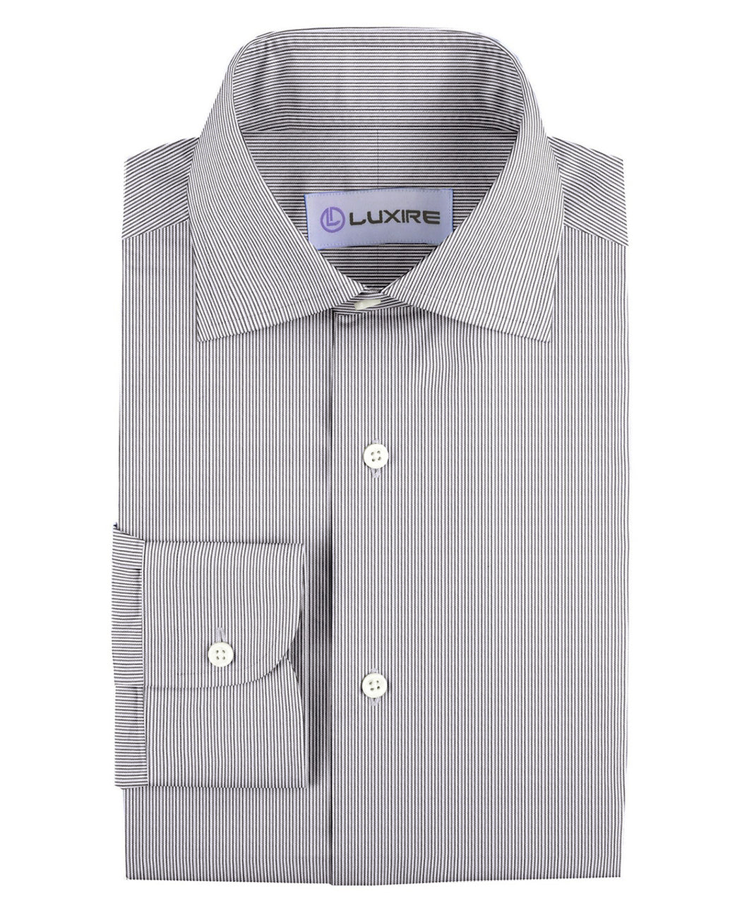 Grey Pin Stripes On White - 1
