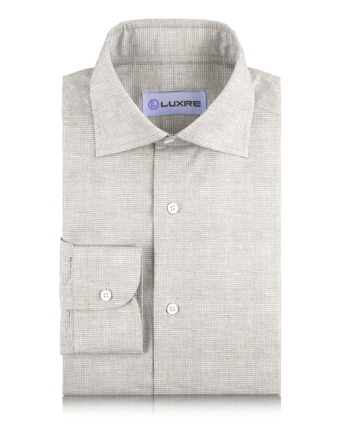 Irish Linen: Ecru White Mini Houndstooth Checks - 1