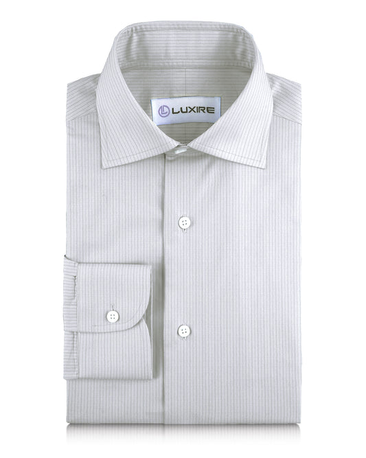 Linen:Vertical Grey Pinstripes on white