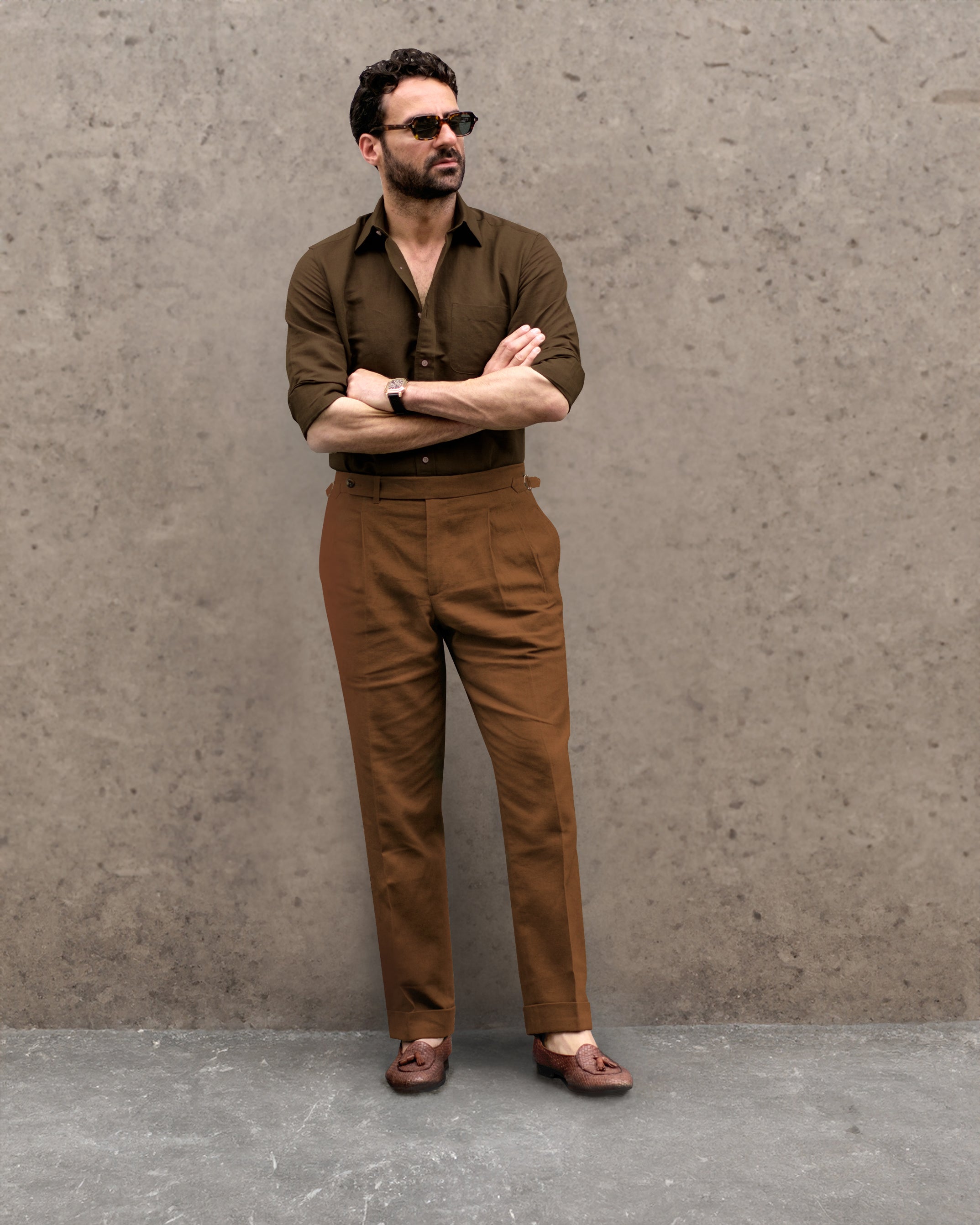 Linen Fresco Tobacco Dress Pant – Luxire Custom Clothing