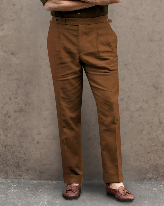 Linen Fresco Tobacco Dress Pant