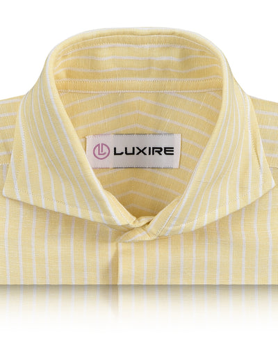 Cotton Linen: White Pencil Stripes On Pastel Yellow