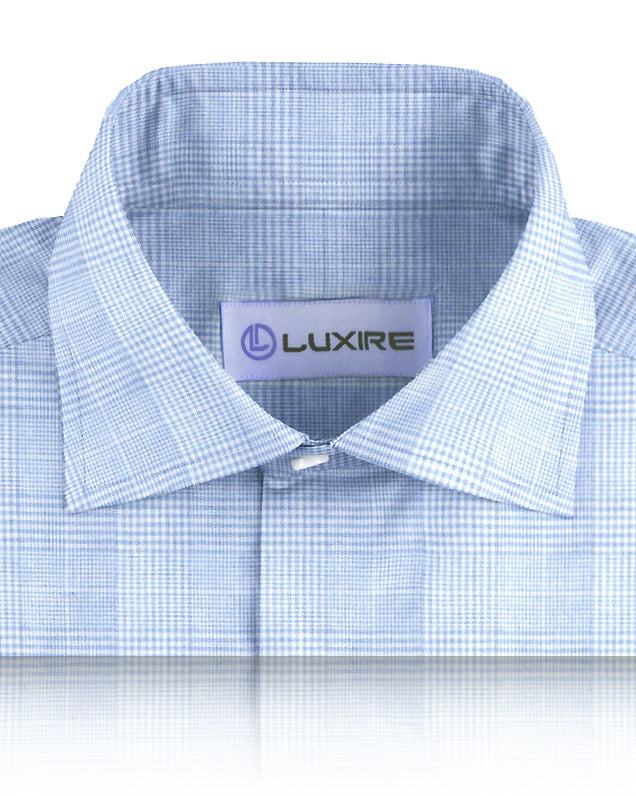 Light Blue and White Tattersall Checks - 2