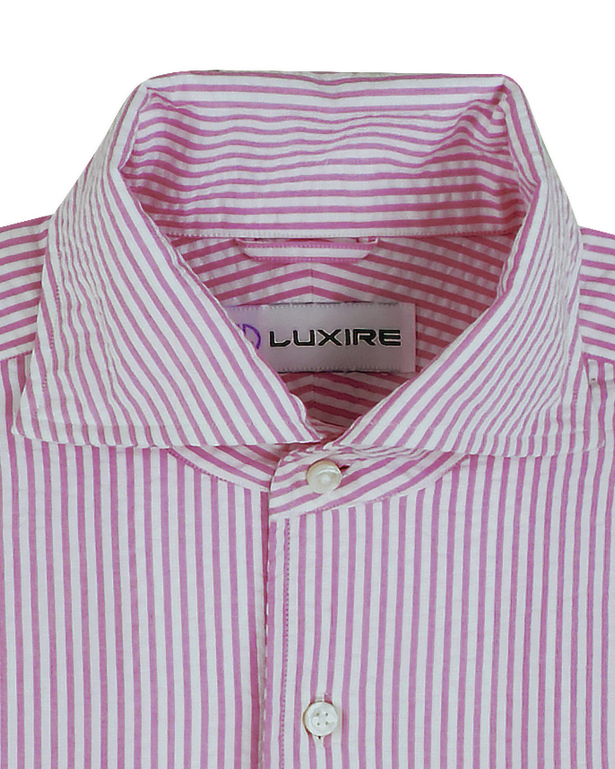 Pink on White Seersucker Candy Stripes - 2