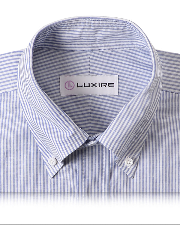 Indigo Dress Stripes Fine Linen