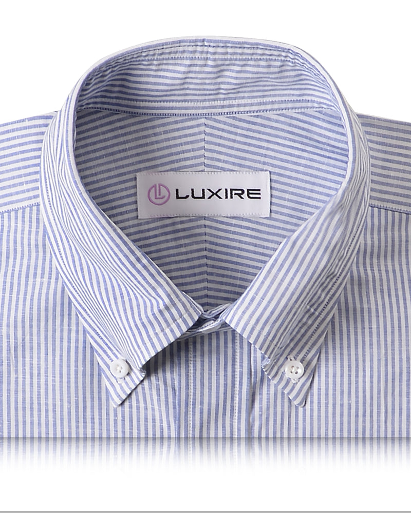 Indigo Dress Stripes Fine Linen