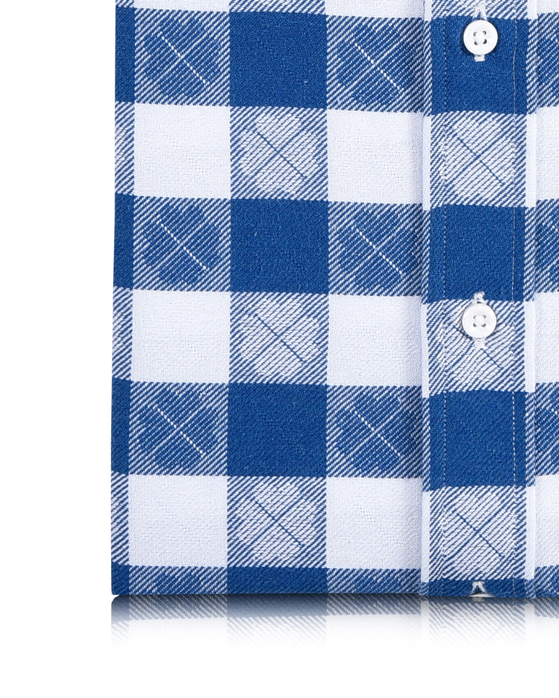 Self Print On Blue White Macro Checks