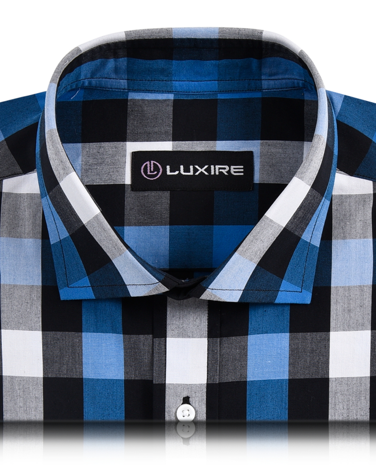 Friday Shirt: Blue White Black Macro Gingham - 2