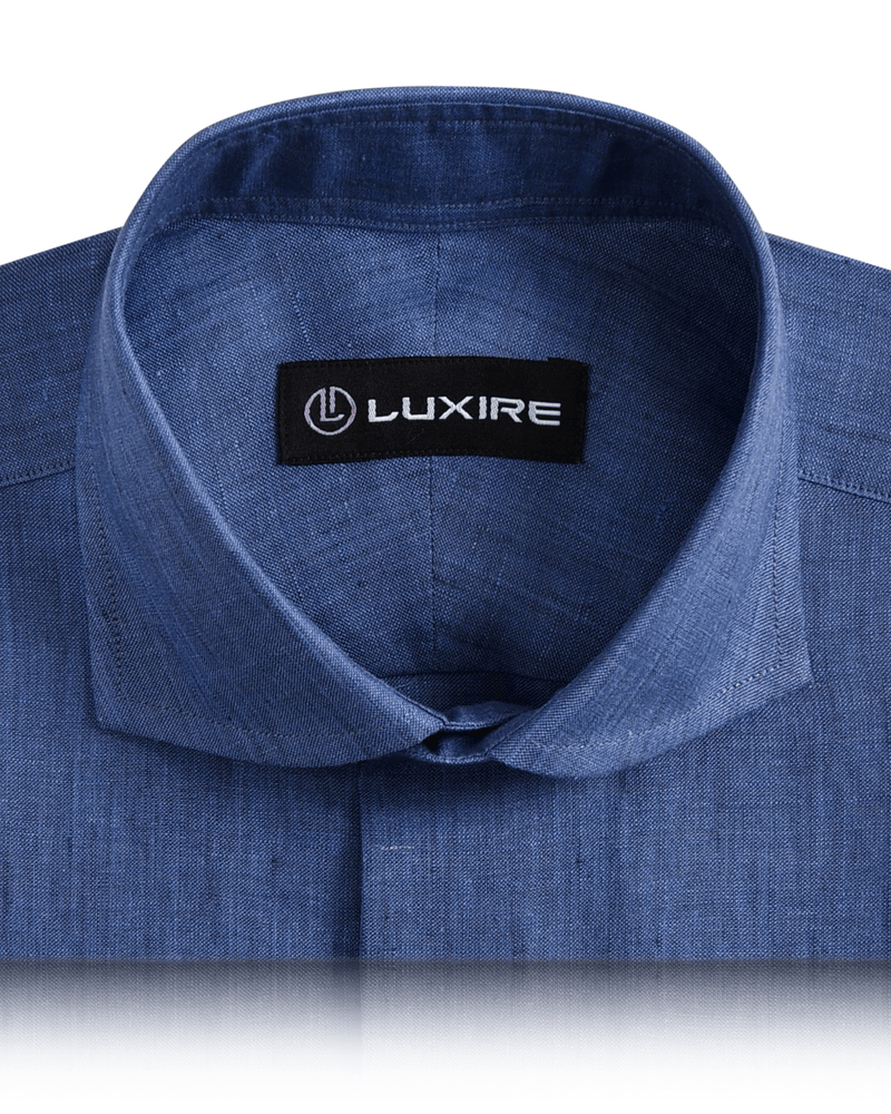 Custom Men's Cornflower Blue Linen Shirt – Luxire Custom Clothing