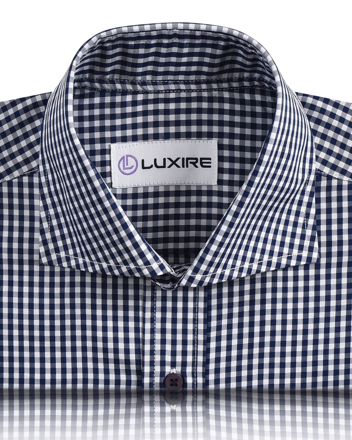 Navy and White Macro Gingham Checks Shirt - 2