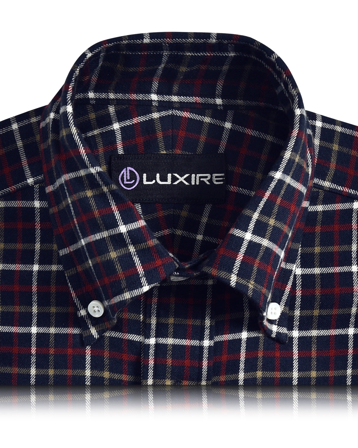 Red Bronze Navy Tattersall Flannel Work Shirt - 2