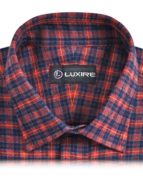 Red Navy Grey Tattersall Work Shirt