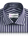 Grey Navy Bengal Stripes 120/2 Shirt