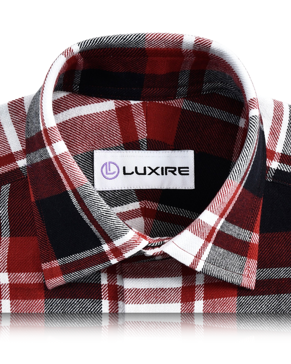 Bold Twill Red Black Checks on White