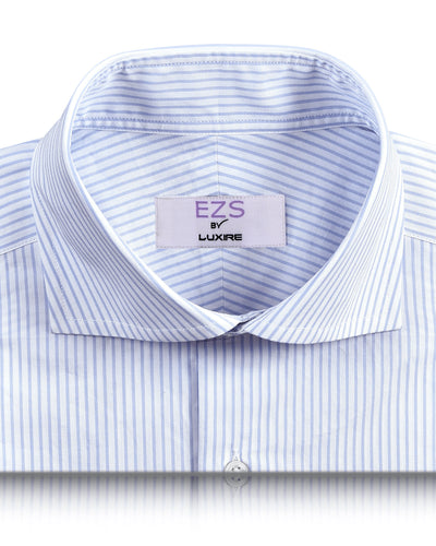 EZS Pale Blue Dress Stripes Shirt