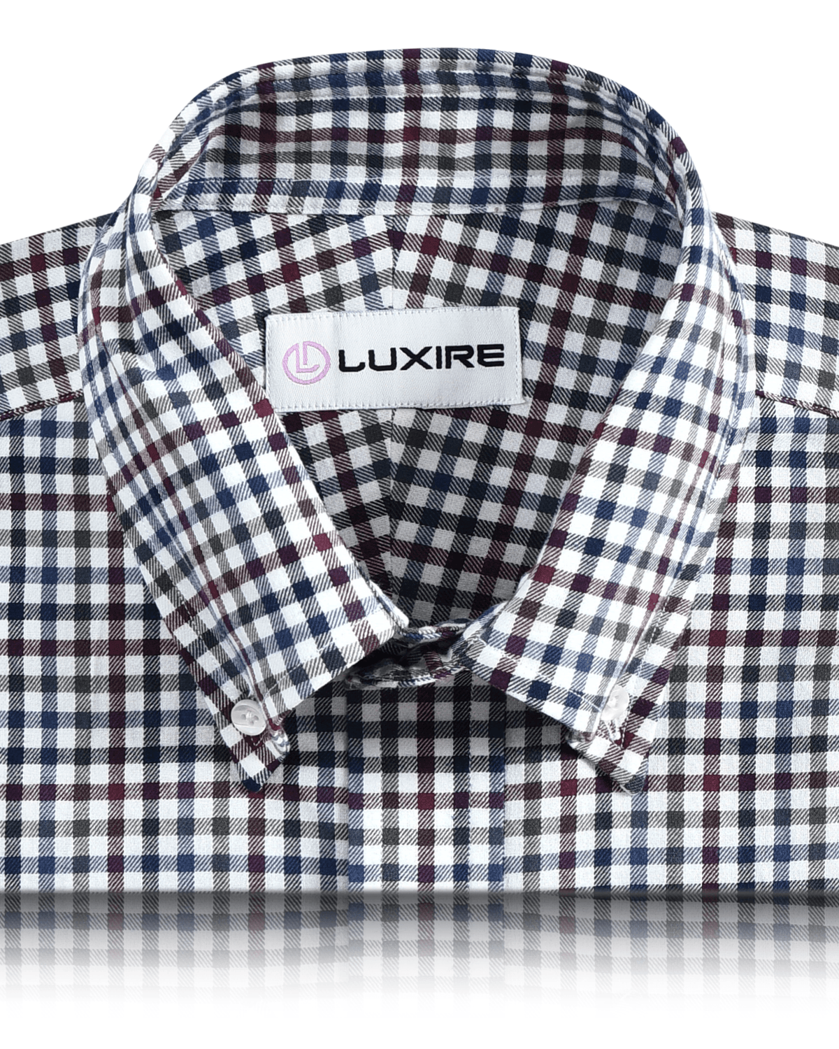 Maroon With Blue Green Tattersall Checks Twill Shirt - 2
