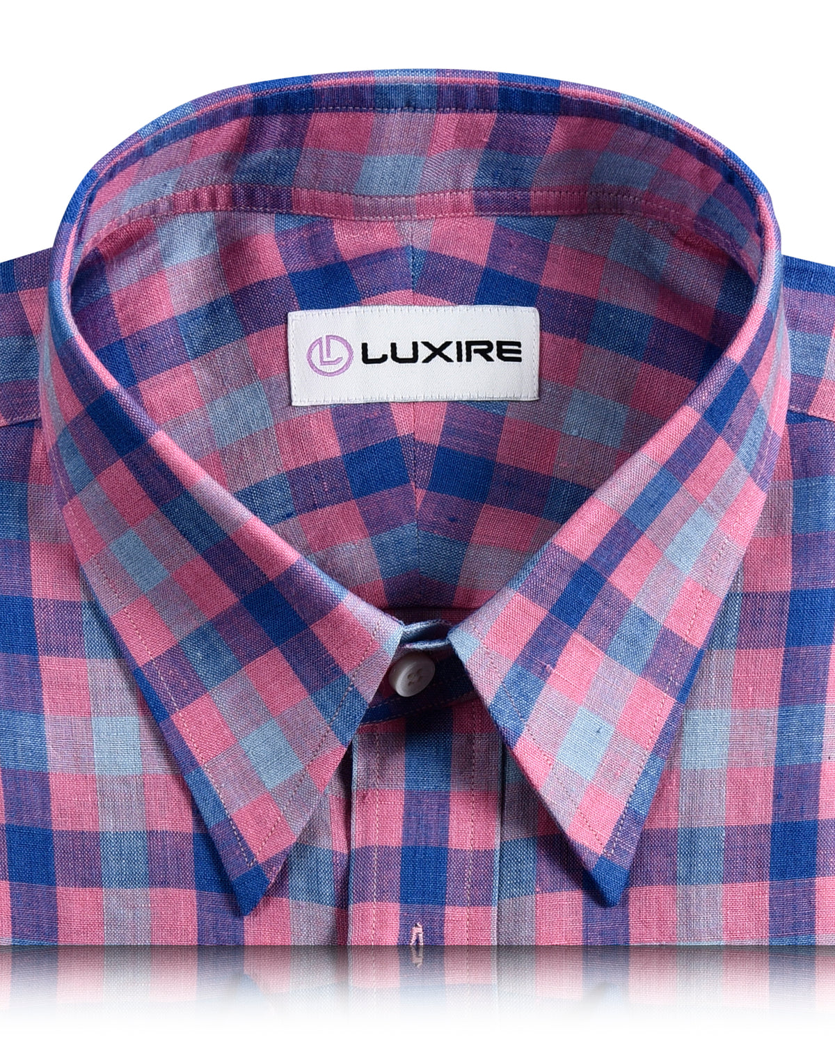 Linen: Pink Blue Gingham Checks - 2