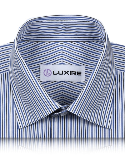 White Blue Black Alternate Pencil Stripes on White