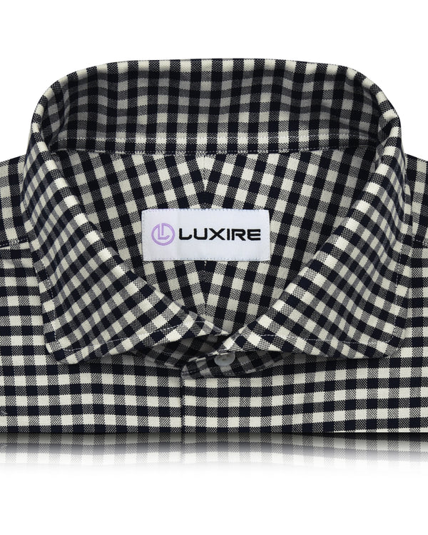 Dark Navy Ecru Gingham Shirt