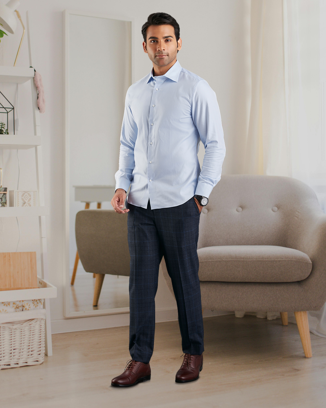 Brembana Hampton Twill Sky Blue Shirt - 2
