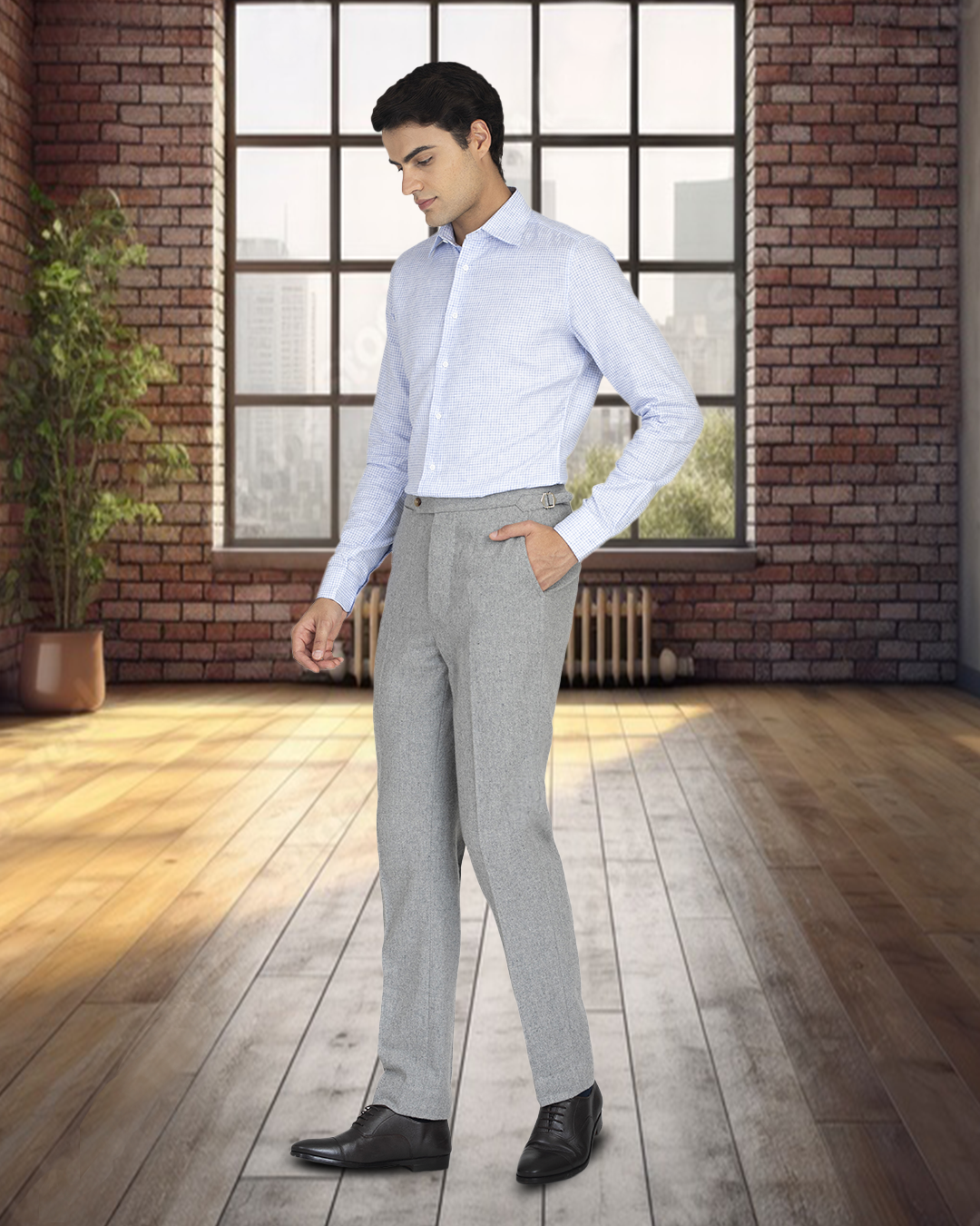 Grey & White Tattersall - 4