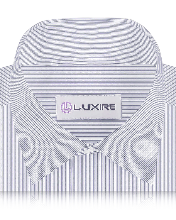 Linen: Ink Blue White Hairline Stripes