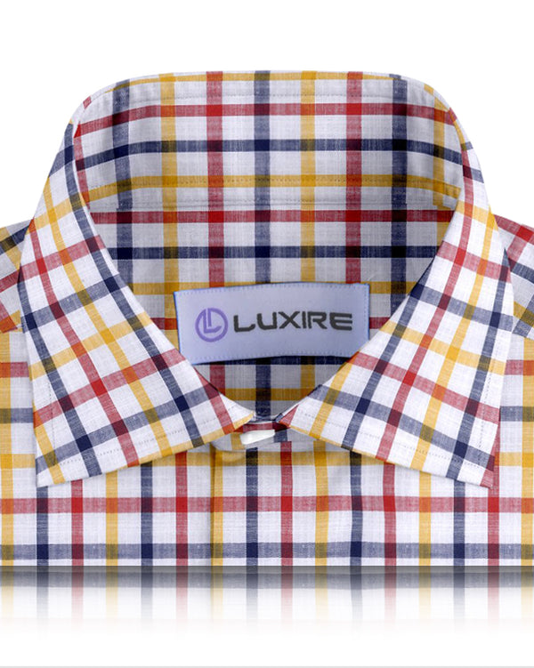 Checks: Red Navy Yellow Tattersall Chambray