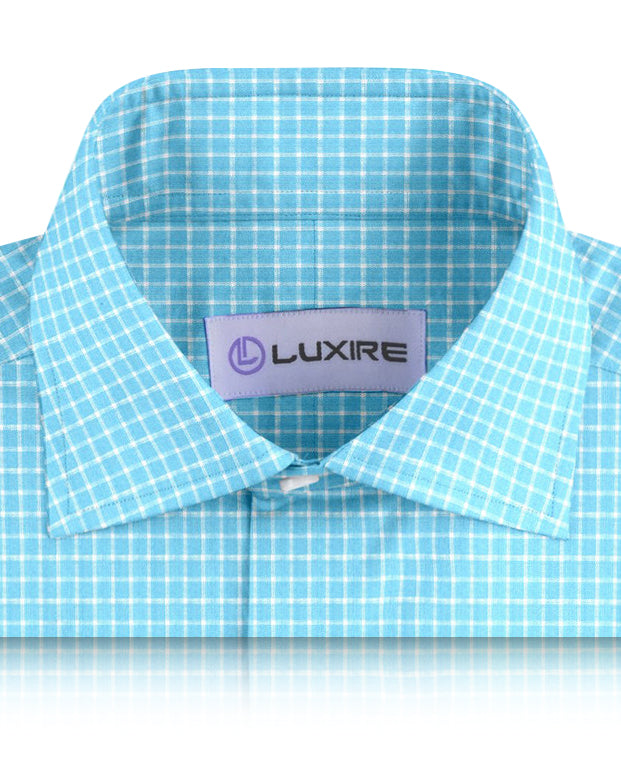 Linen: Teal Blue Graph Checks - 2
