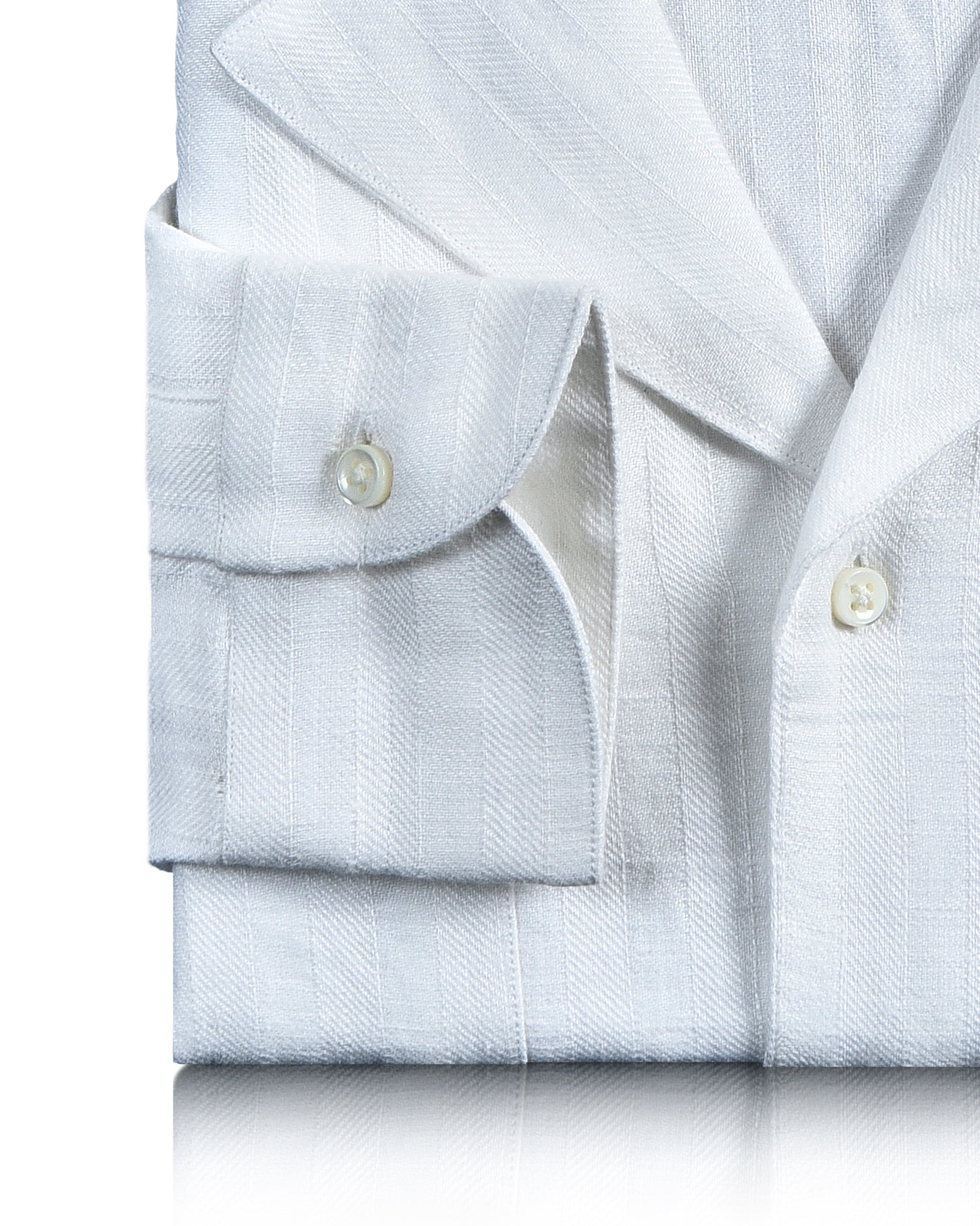 White Linen Shirt with Wide Stripes