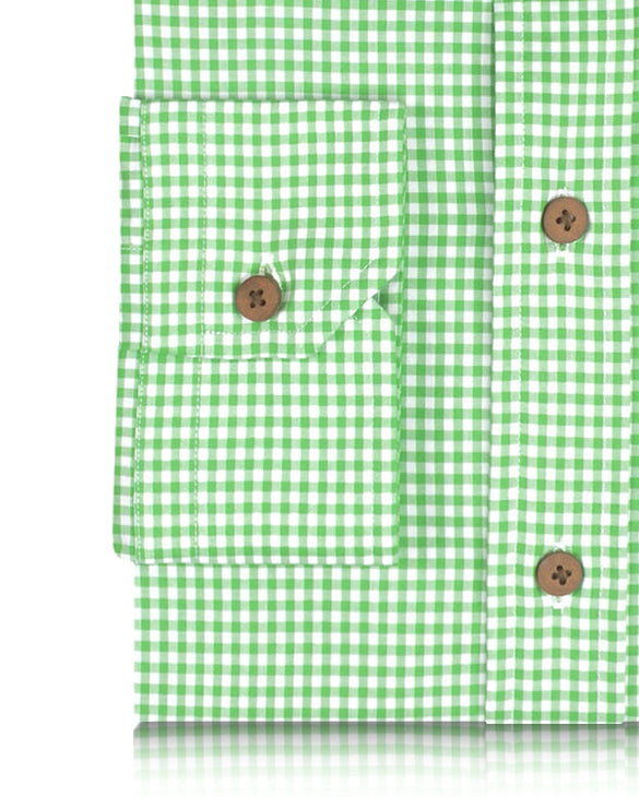 Lincon Green Gingham on White