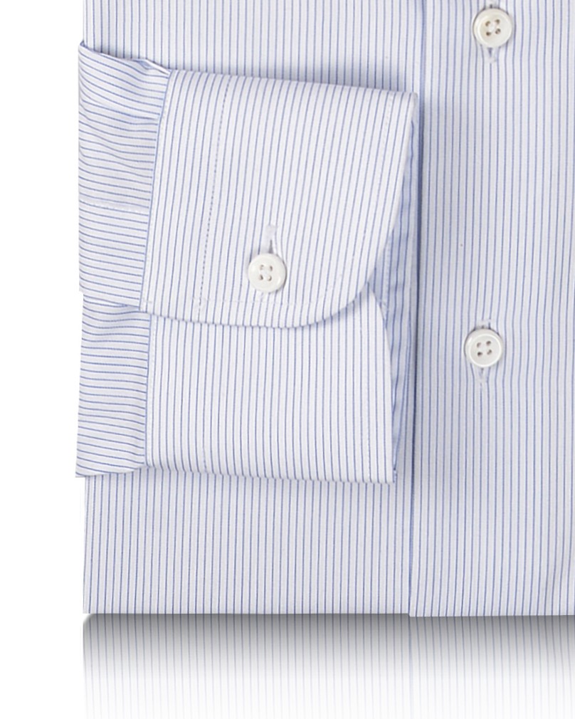 White HairLine Stripes Twill Shirt