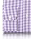 Dark Purple Gingham on White Shirt