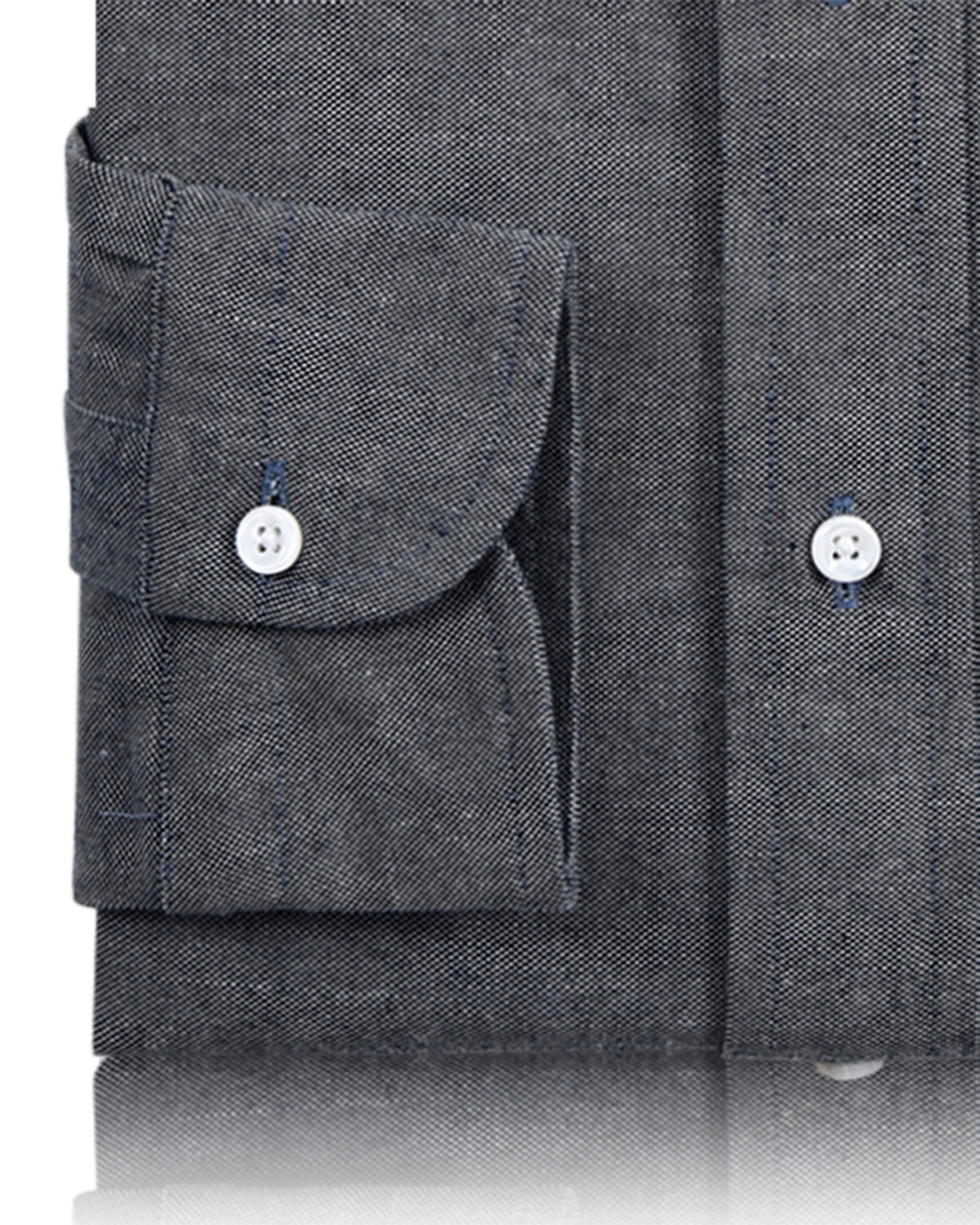 Dark Navy Blue Oxford Dress Shirt - 3