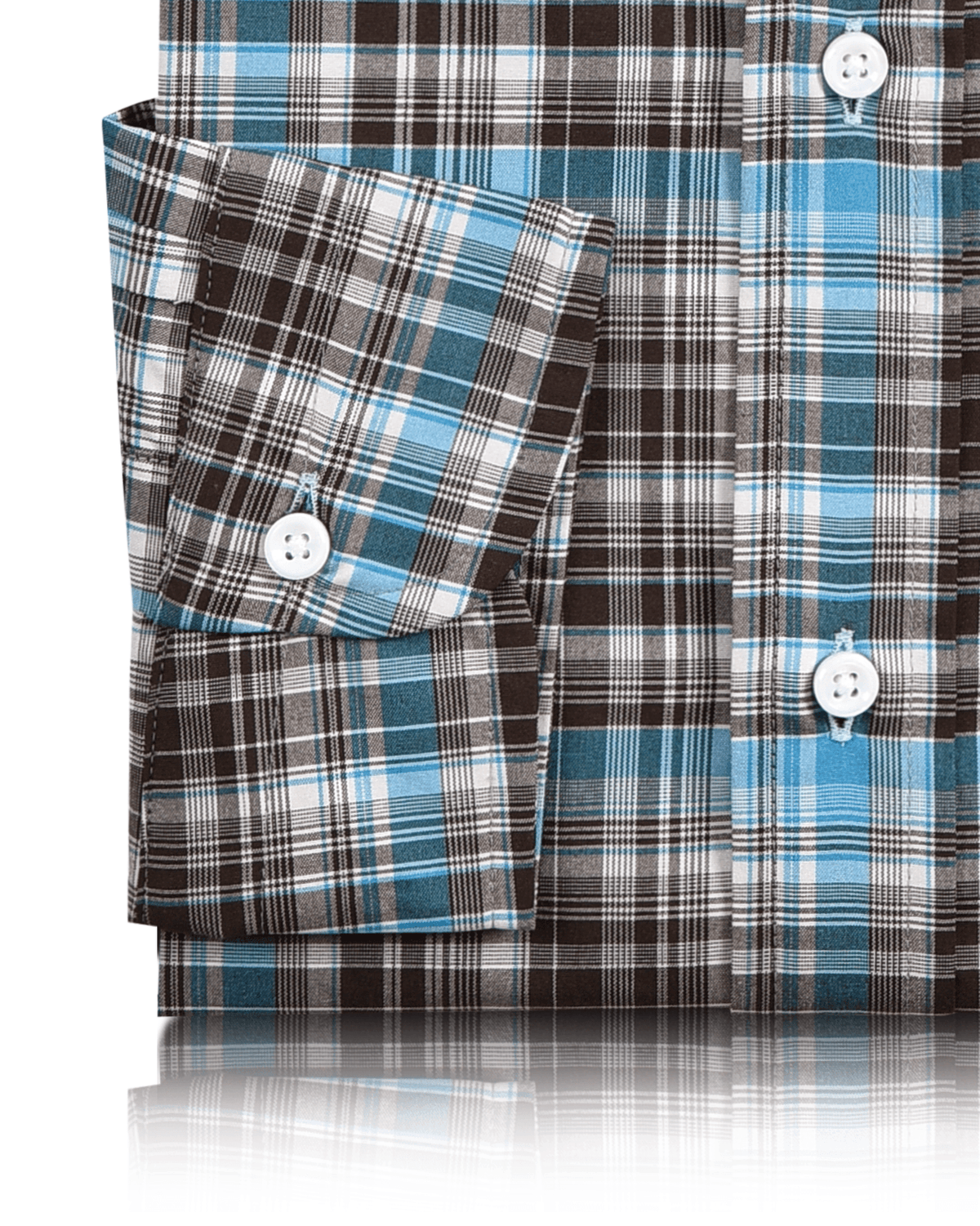 Choco Brown Aqua Checks Shirt - 3