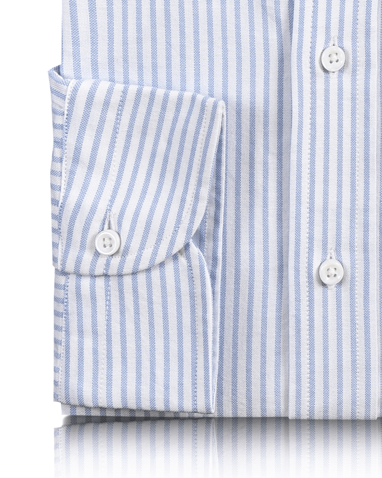 Blue Stripes On Textured White Shirt