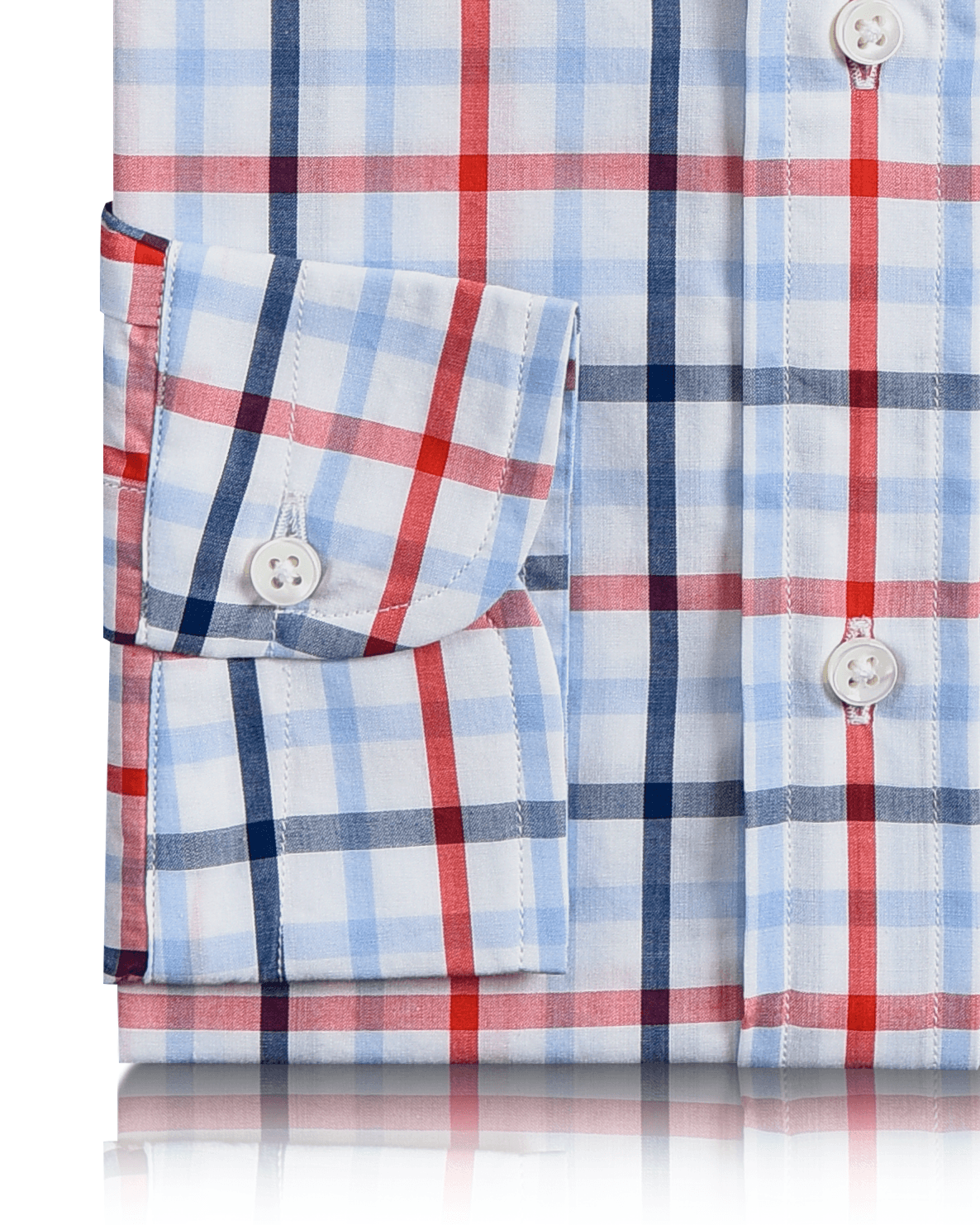 Red Navy Big Tattersall Shirt - 3