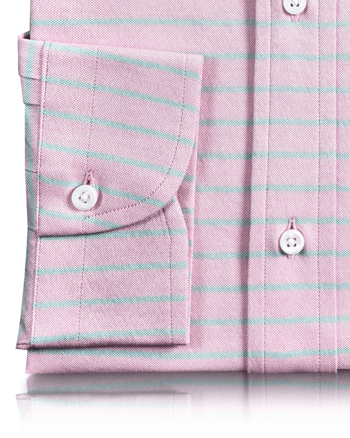 Orchid Pink Green Stripes Classic Oxford - 3