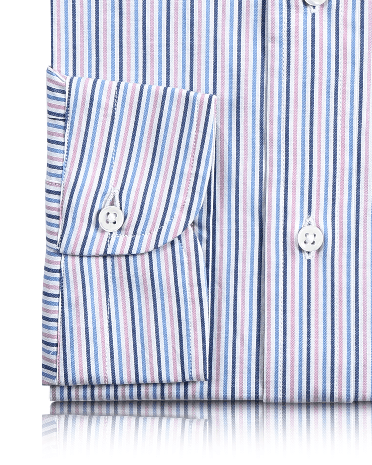 Pink White Blue Alternate Stripes Shirt - 3