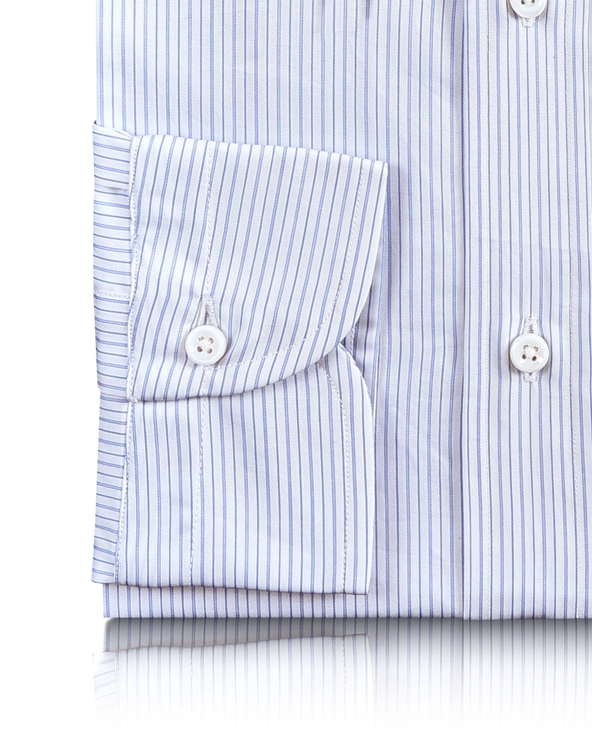 Baby Blue Whtile Pencil Stripes Shirt - 2