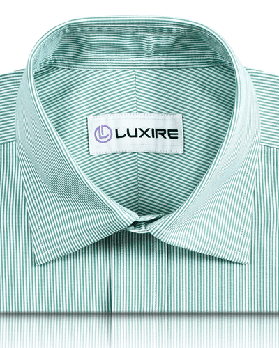 Green Pin Stripes On White