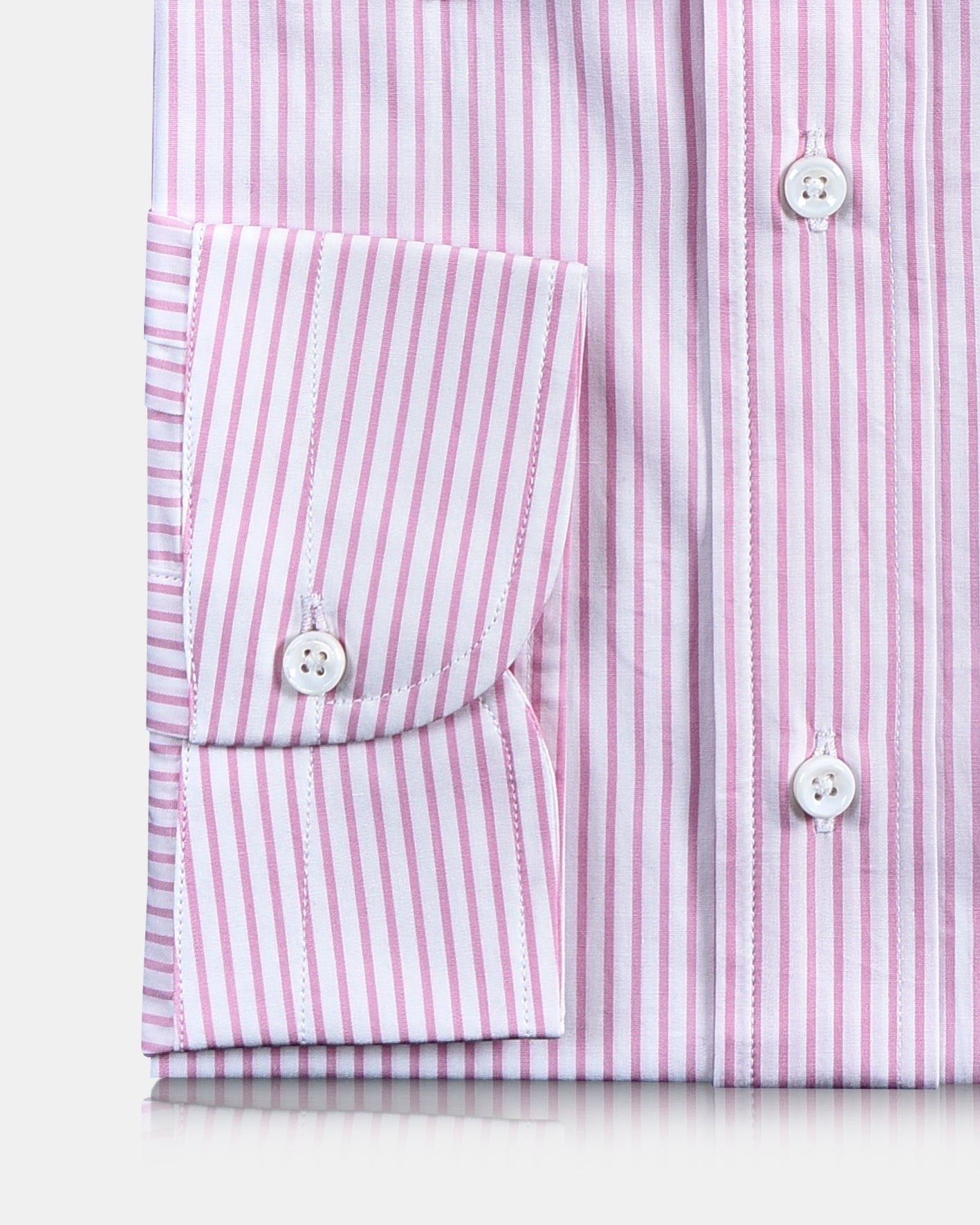 Pink Stripes On White Shirt