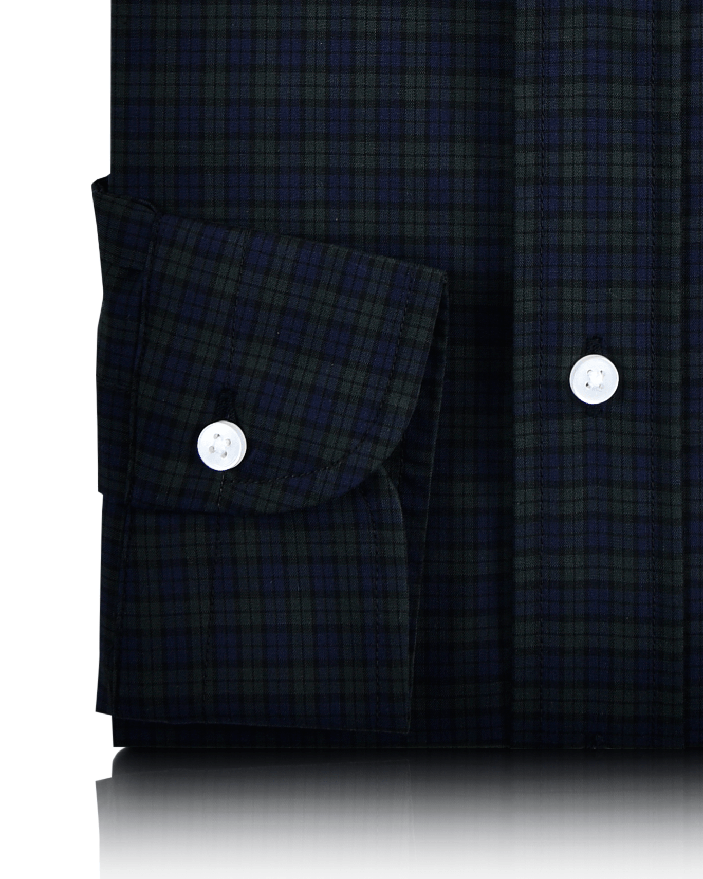 Dark Green On Blue Tattersall Blackwatch Shirt