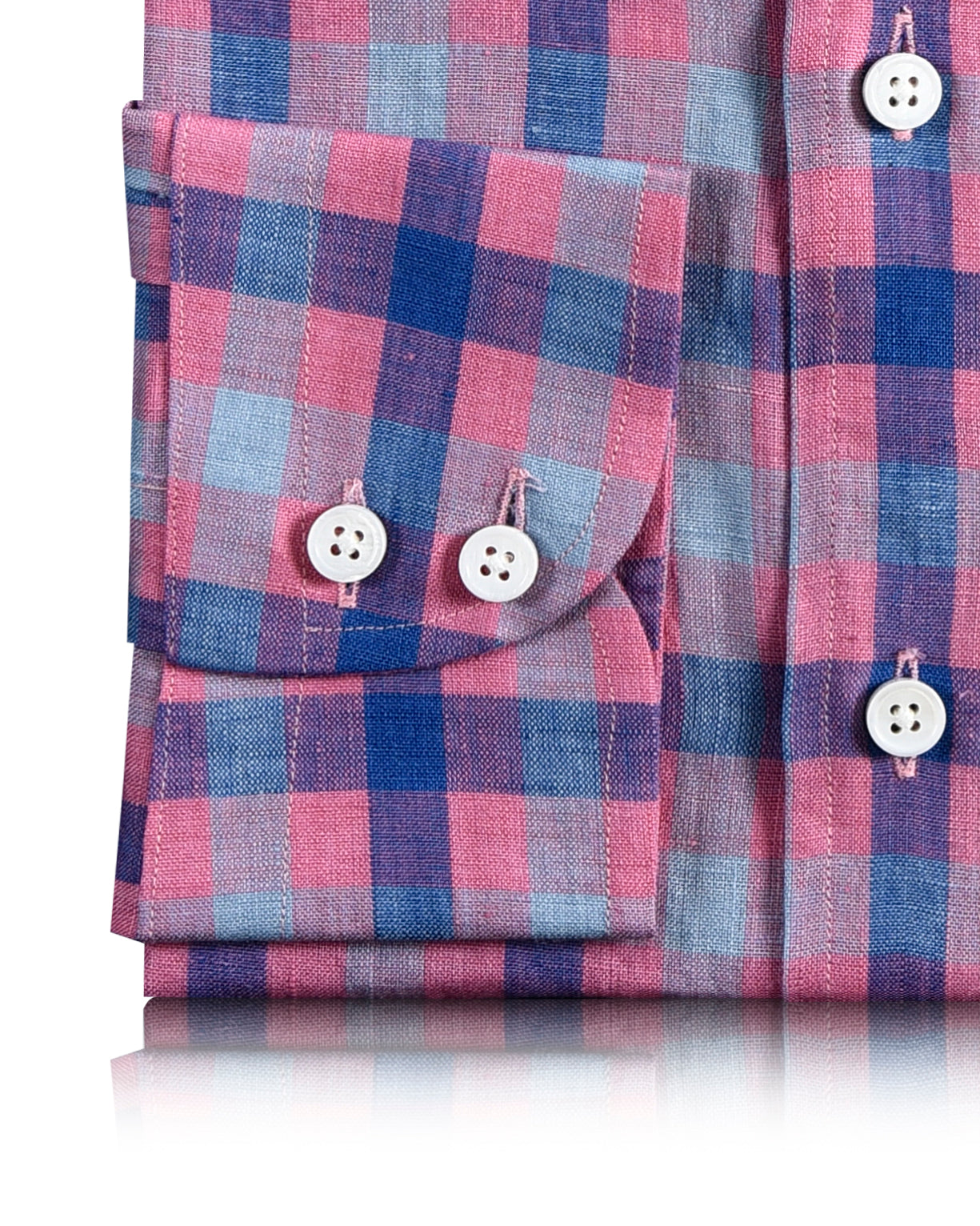 Linen: Pink Blue Gingham Checks