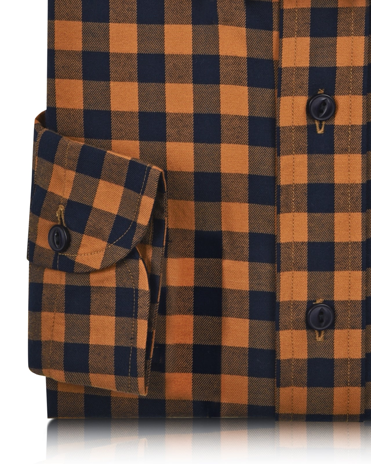 Navy tan Gingham Shirt